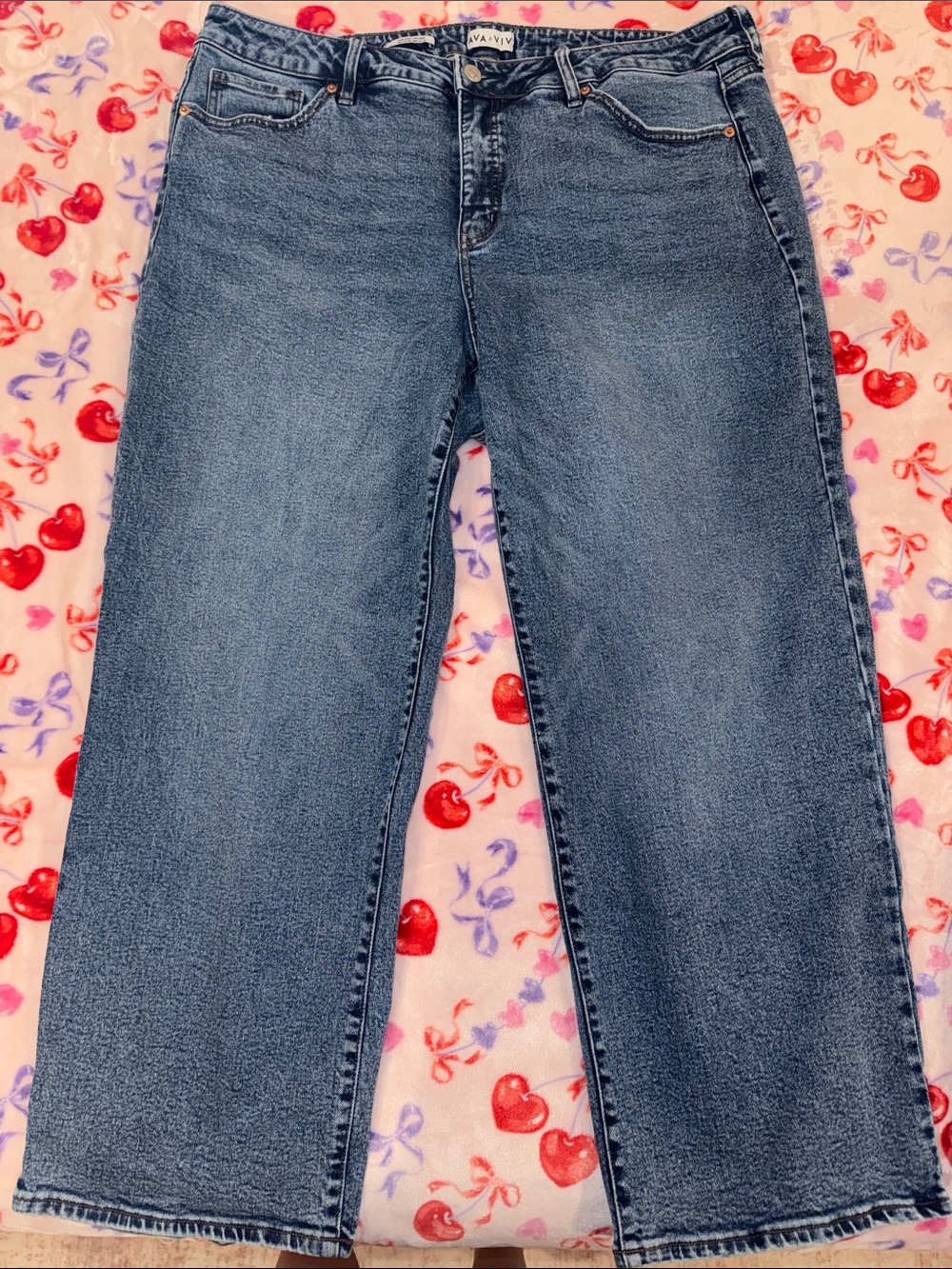 Ava & Viv Straight Leg Blue Denim Jeans